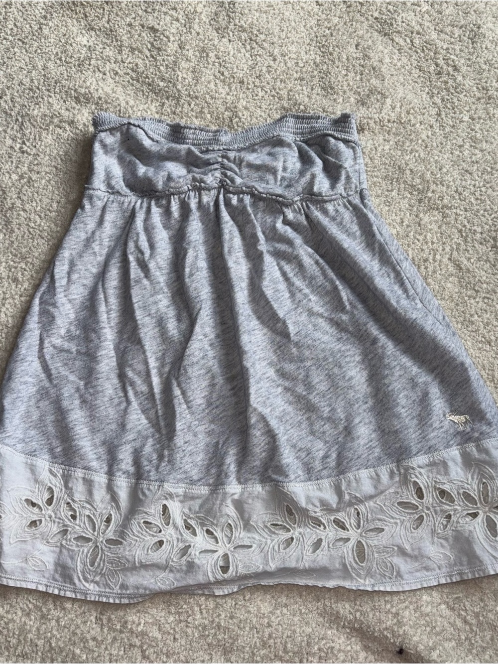 abercrombie kids light gray tank dress with lace hem